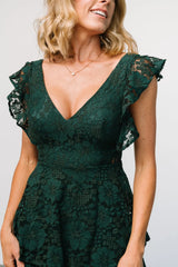 Margot Lace Tiered Maxi Dress | Deep Emerald
