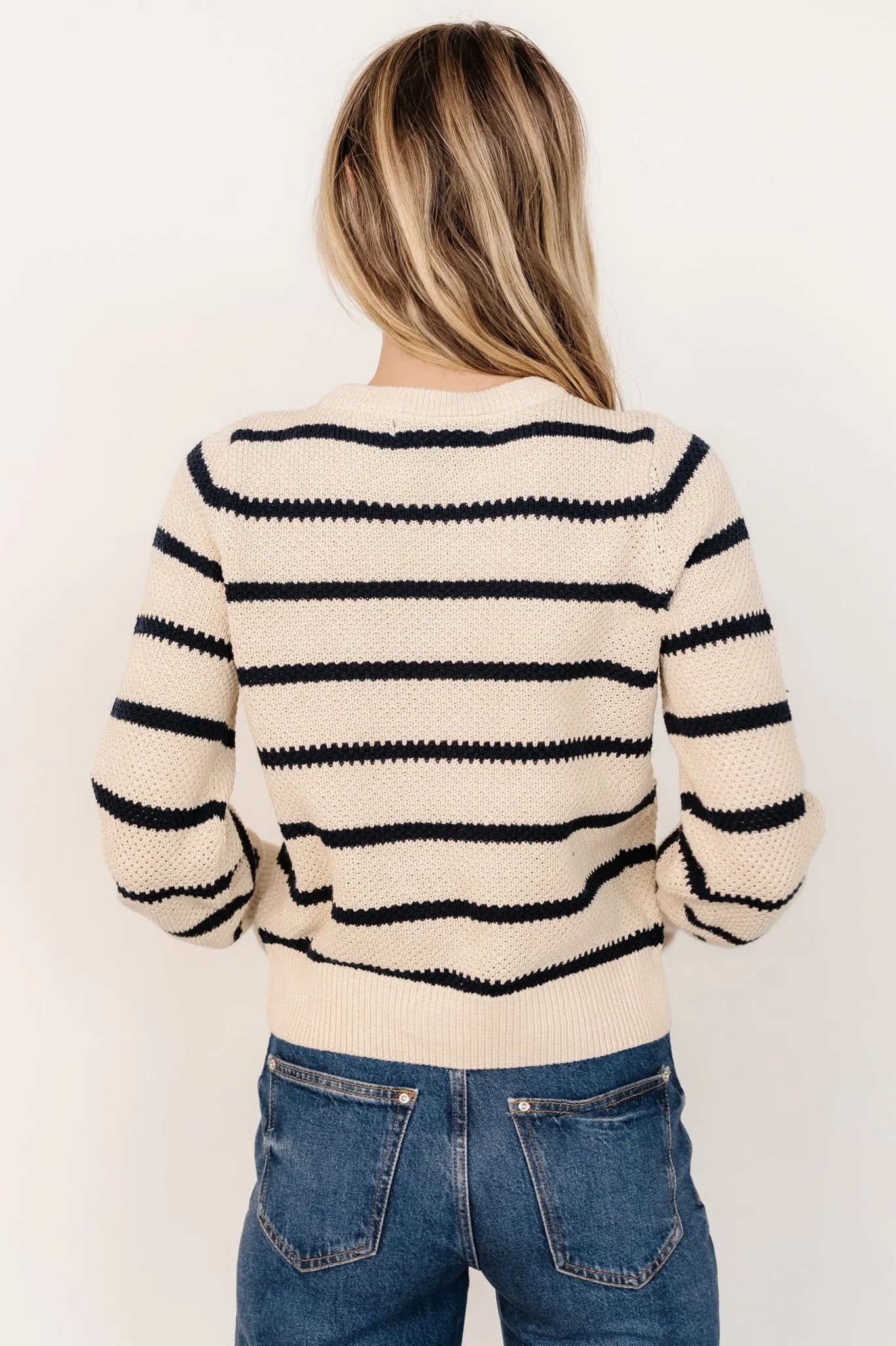 Rianne Knit Sweater | Cream + Navy Stripe