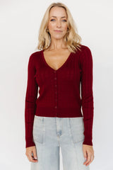 Heidi Pointelle Cardigan | Brick