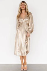 Aisha Shimmer Dress | Champagne