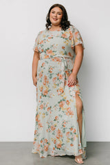 Naomi Short Sleeve Maxi Dress | Sage Floral