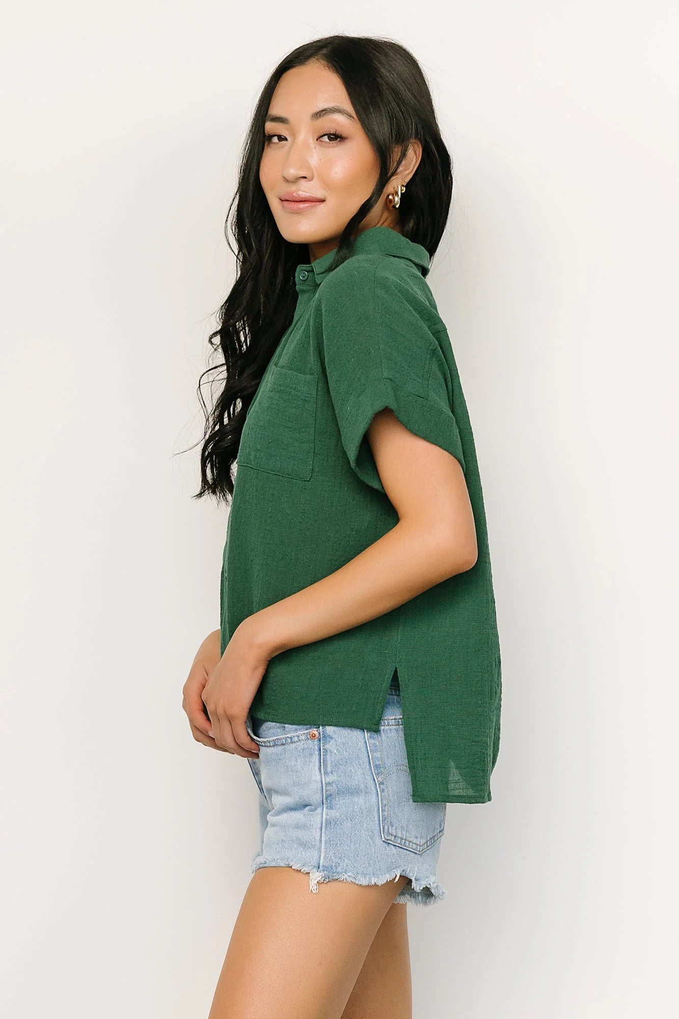 Hammond Short Sleeve Top | Dark Green