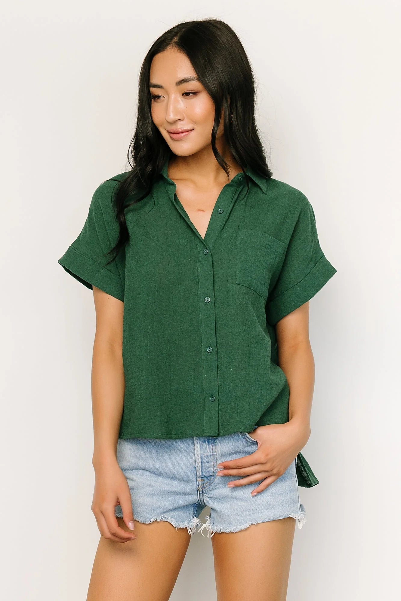 Hammond Short Sleeve Top | Dark Green