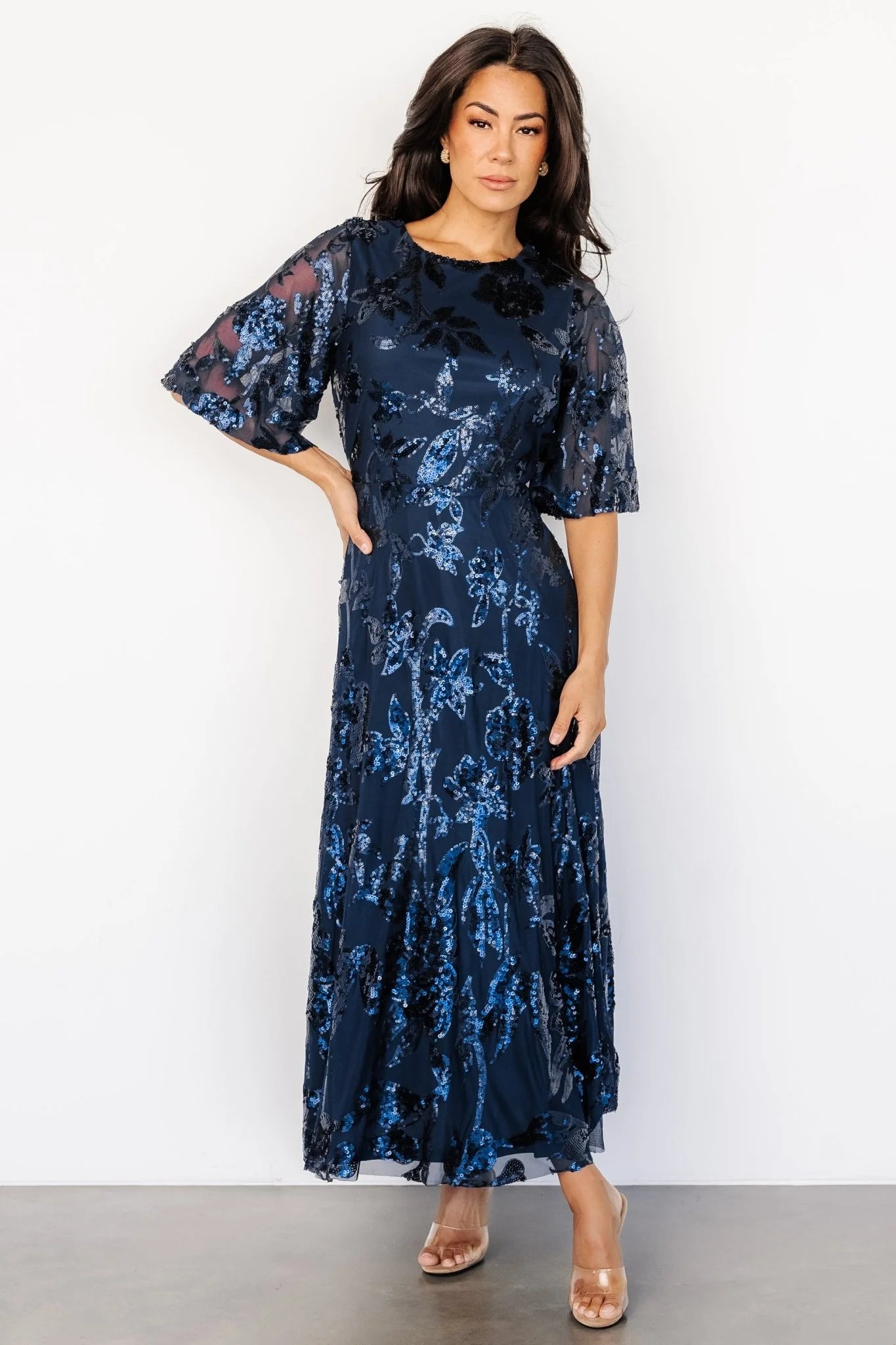 Lucy Sequin Dress | Navy