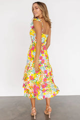 Dani Ruffle Tiered Midi Dress | Multi Floral