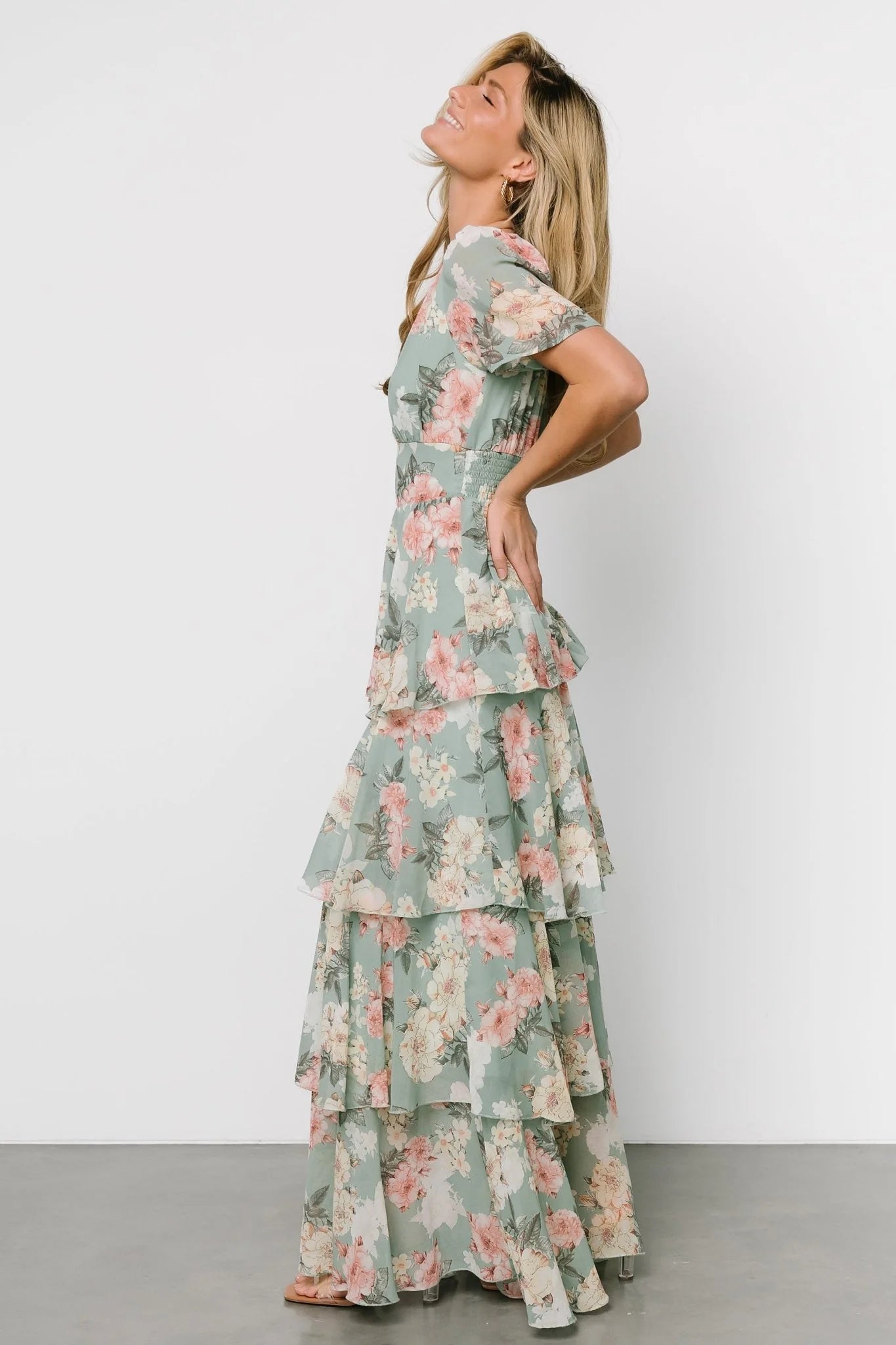 Montaigne Ruffle Maxi Dress | Sage Floral