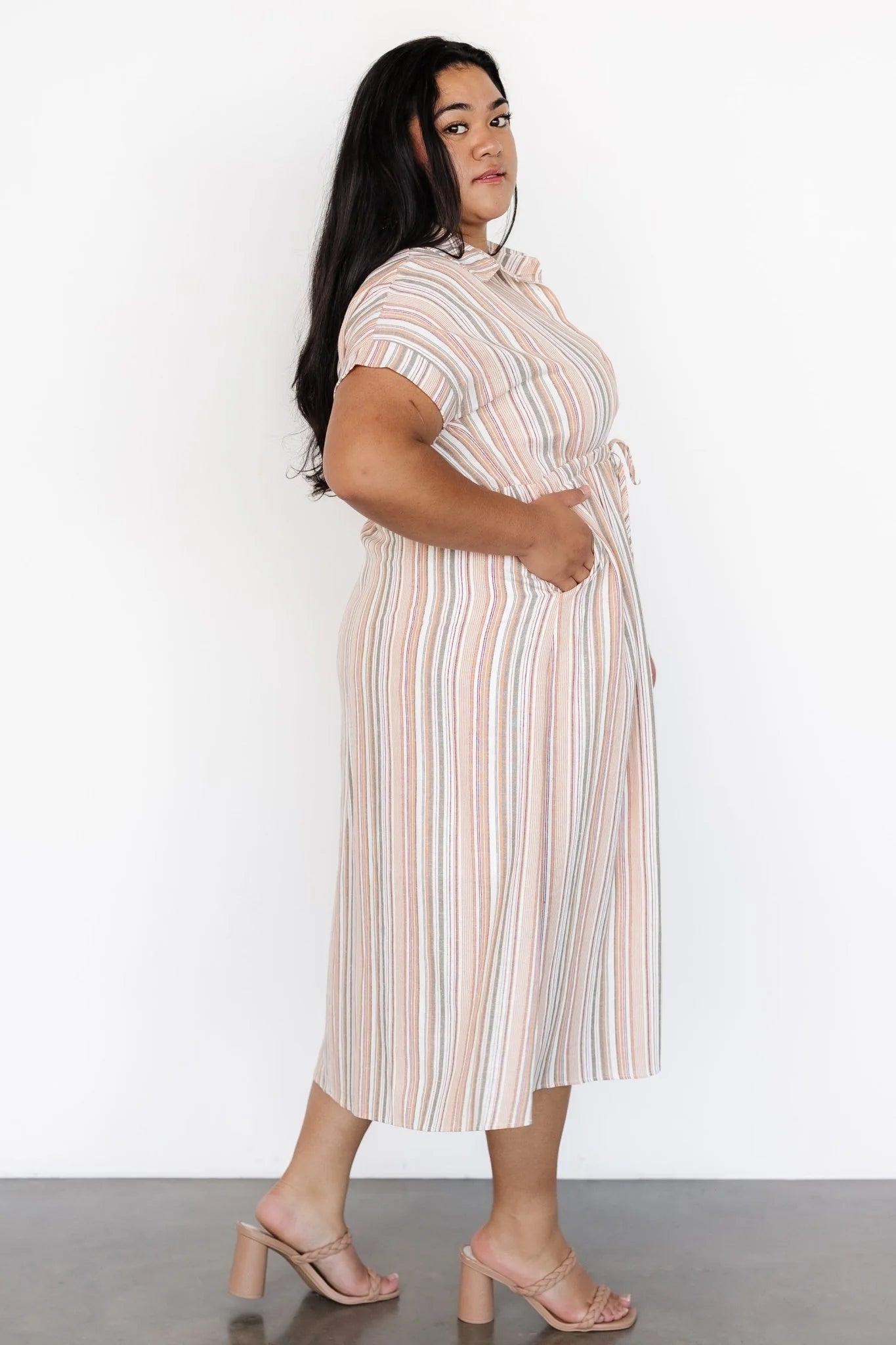 Carole Midi Dress | Multi Stripe