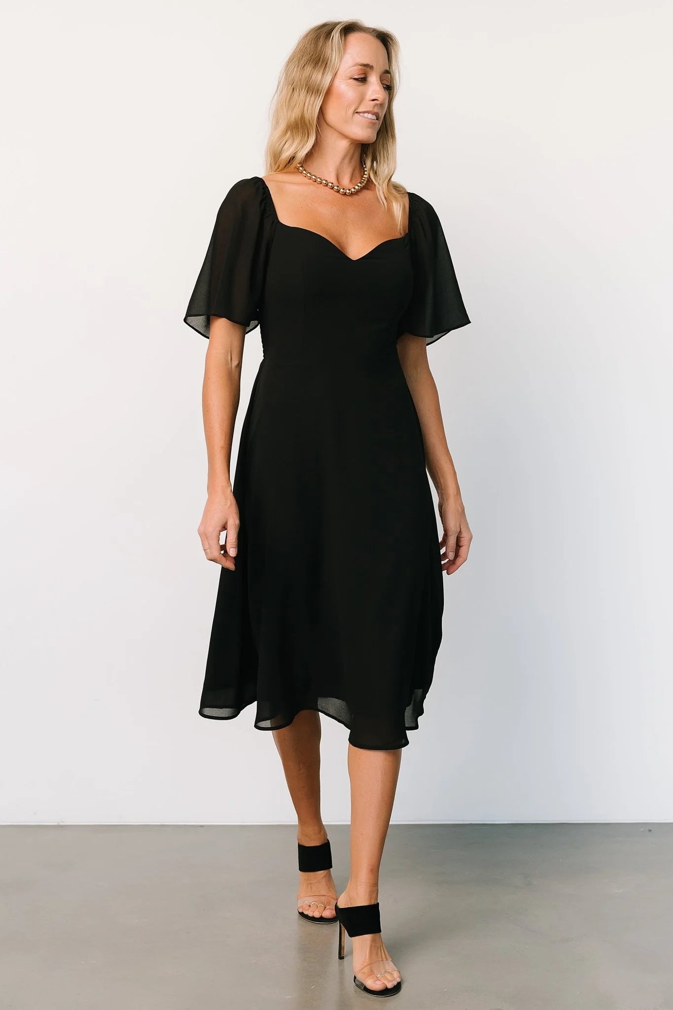 Colette Sweetheart Midi Dress | Black