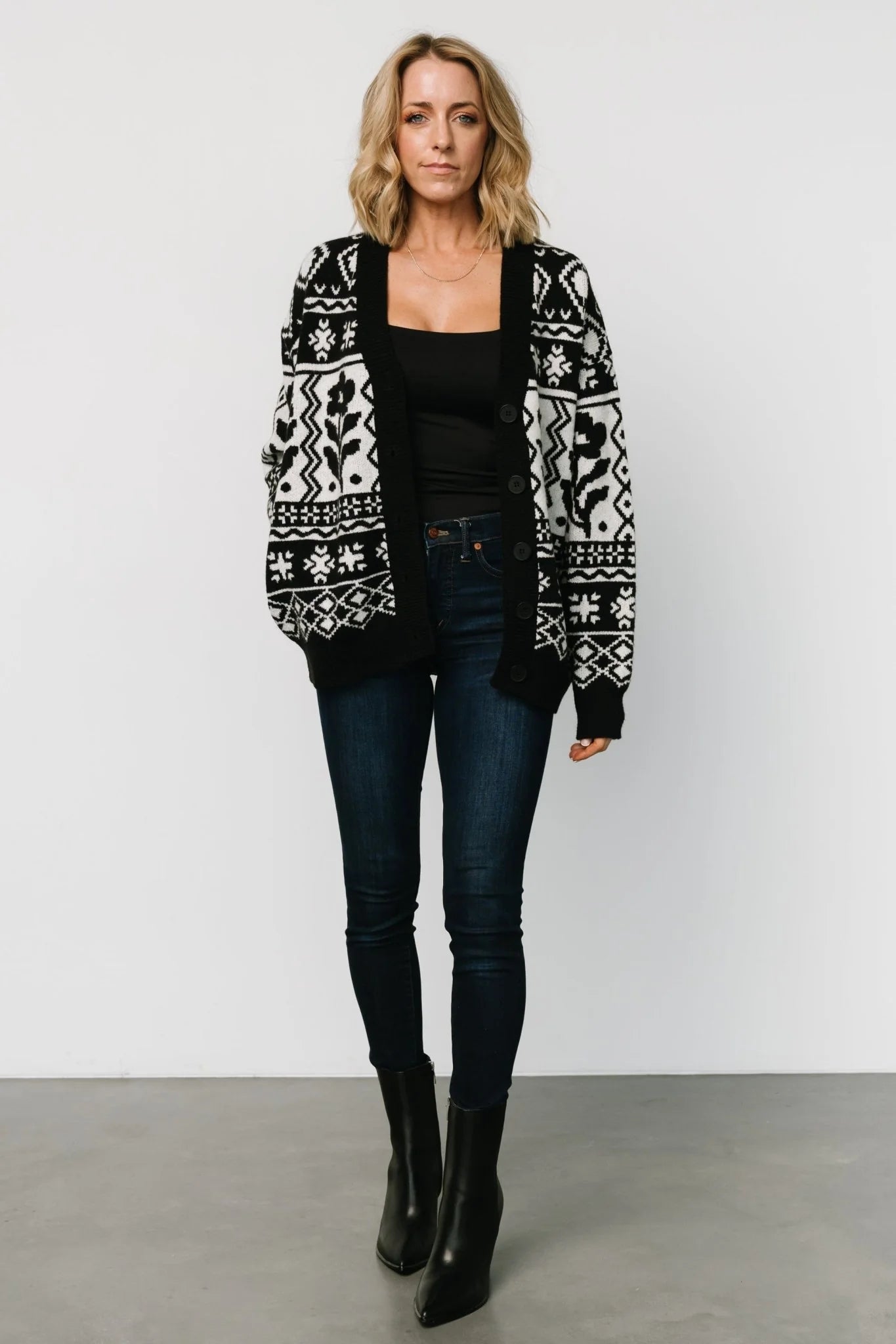 Jackson Oversized Cardigan | Black Print