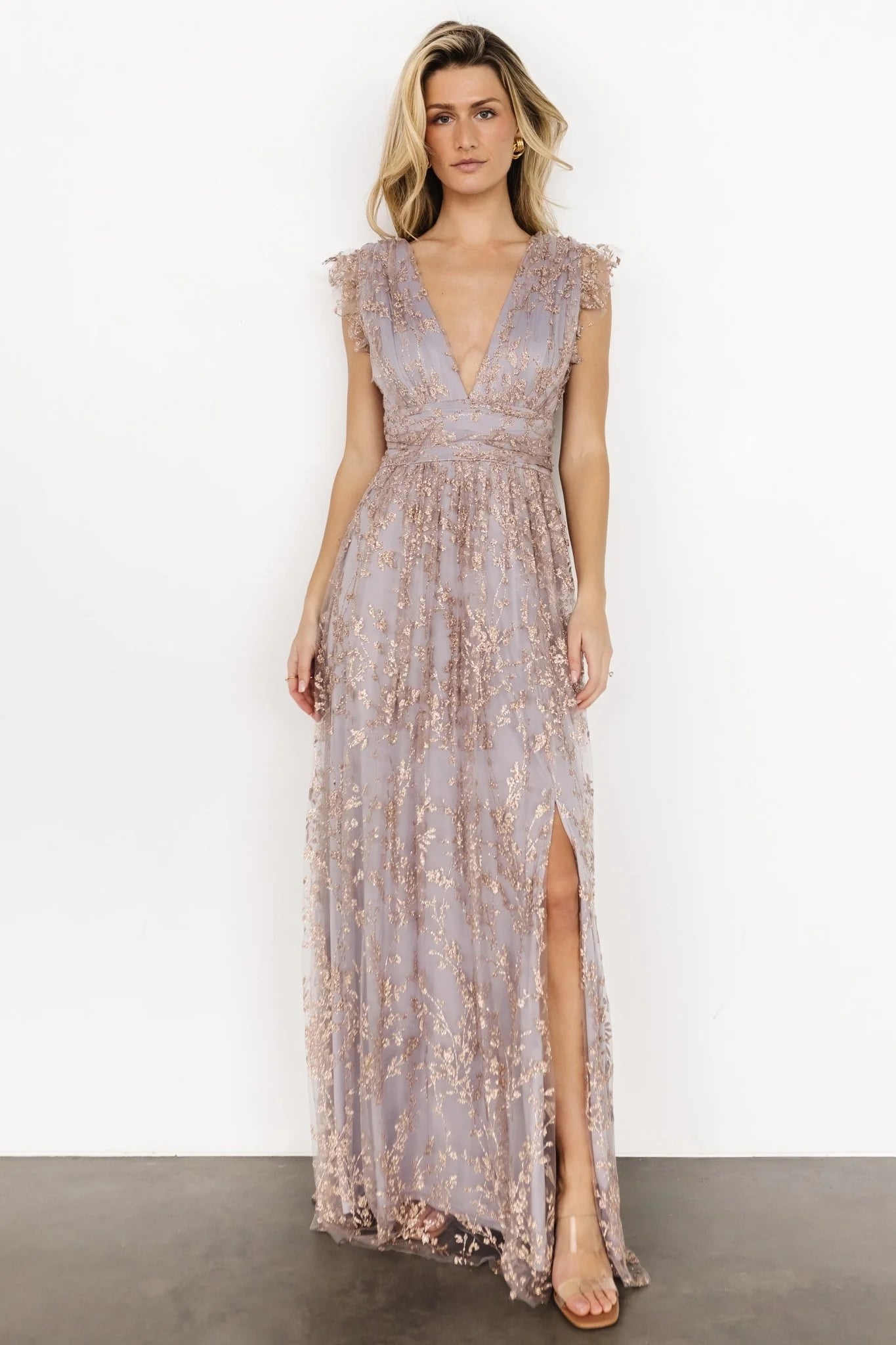 Arlene Shimmer Gown | Dusty Lilac + Rose