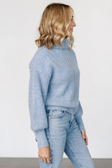 Frannie Knit Turtleneck Sweater | Blue