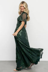 Karina Sequin Maxi Dress | Dark Green