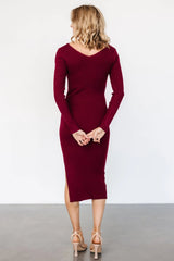 Tacey Midi Dress | Merlot
