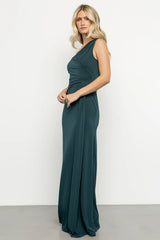 Adrianna One Shoulder Gown | Deep Topaz