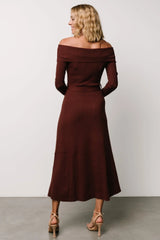 Rheta Off Shoulder Sweater Dress | Mahogany