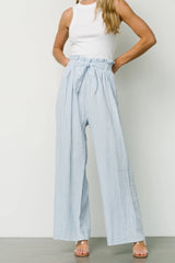 Delphi Wide Leg Pants | Blue Stripe
