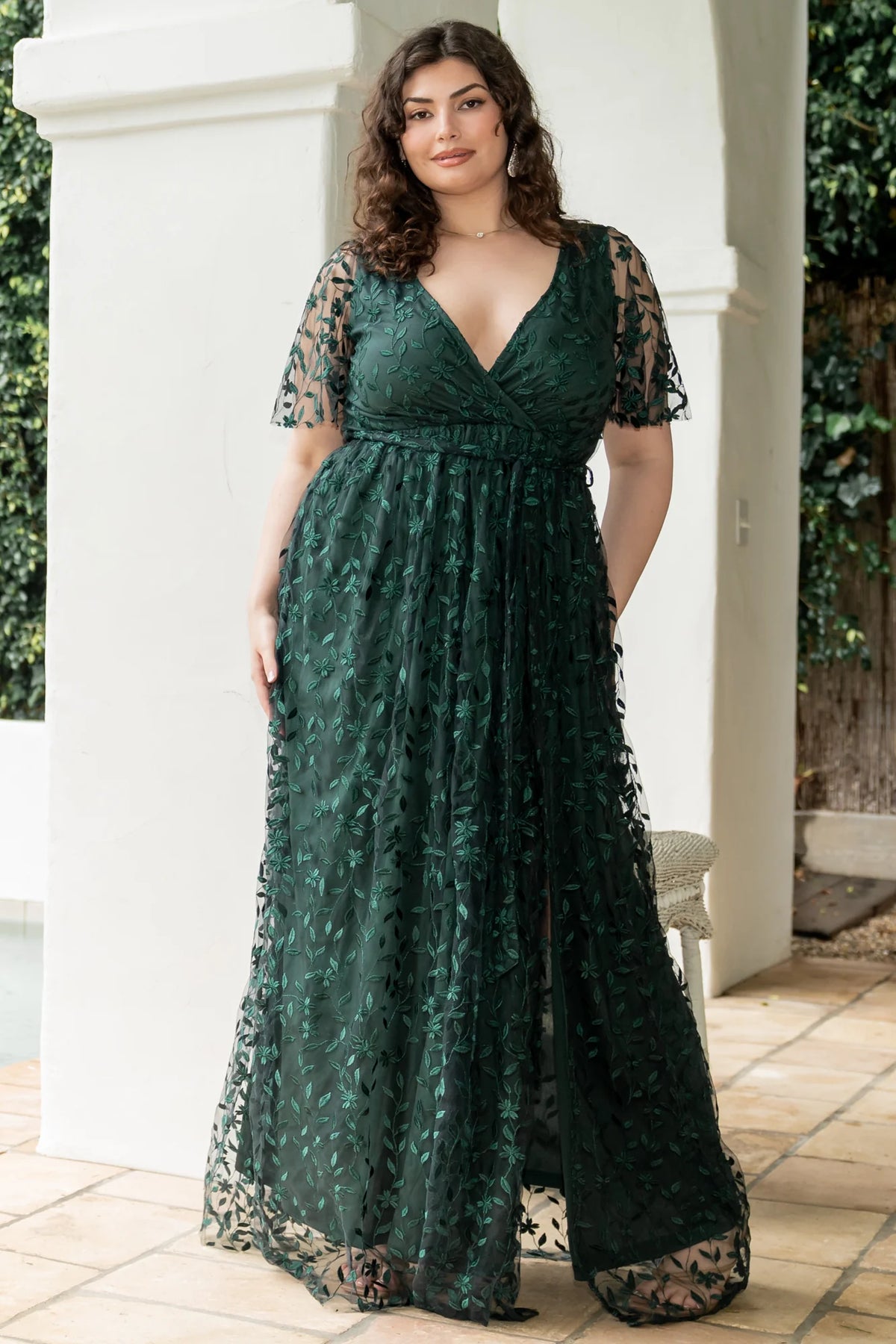 Marseille Embossed Maxi Dress | Green