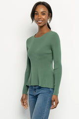 Ainsley Ribbed Top | Winter Green