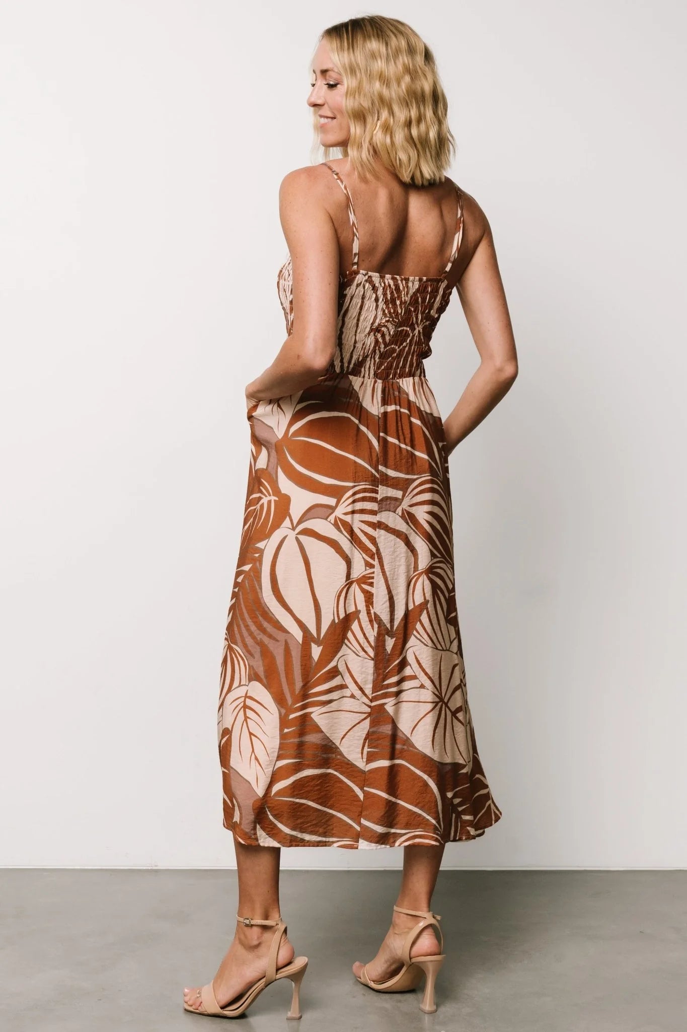 McKinley Smocked Dress | Cream + Camel Multi