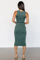 Bobbie Snap Button Midi Dress | Green
