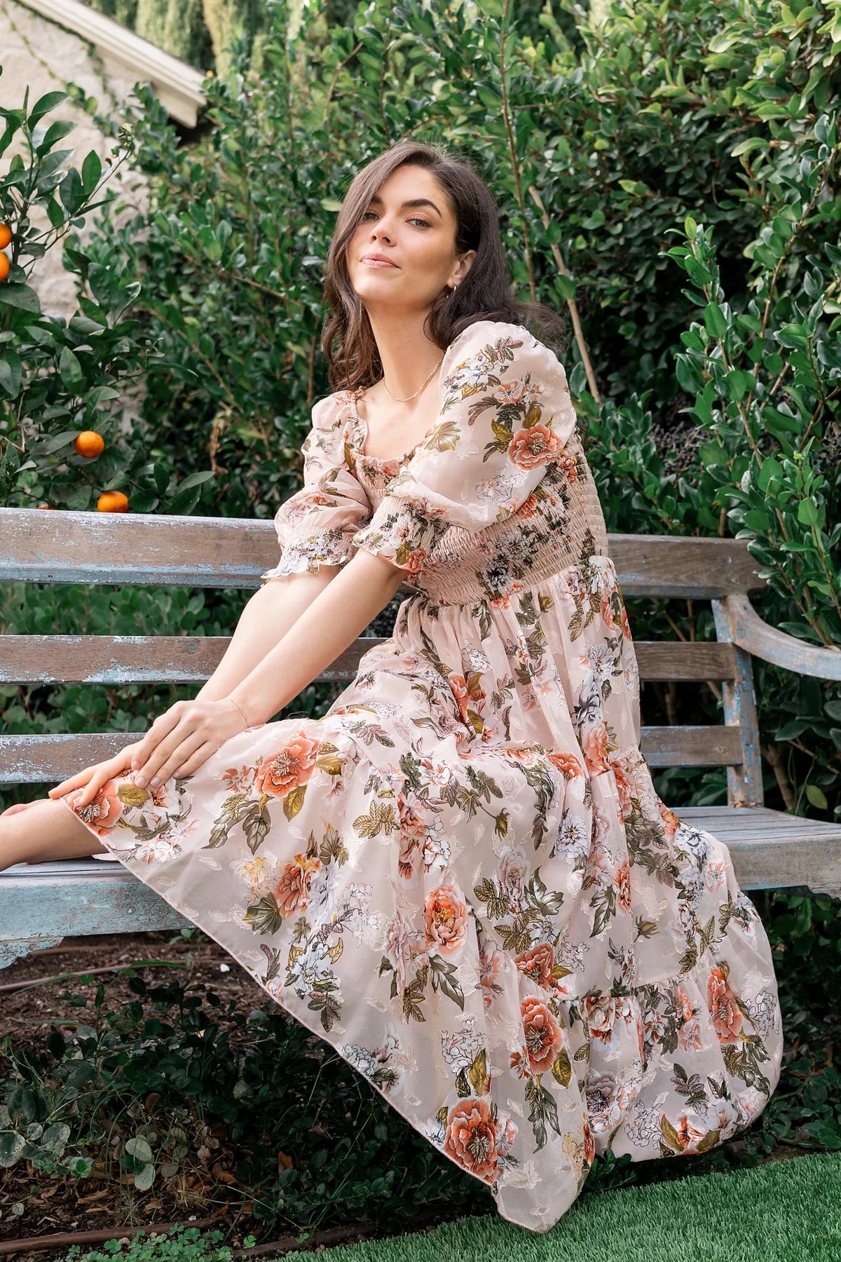 Fabian Jacquard Midi Dress | Dusty Mauve Multi