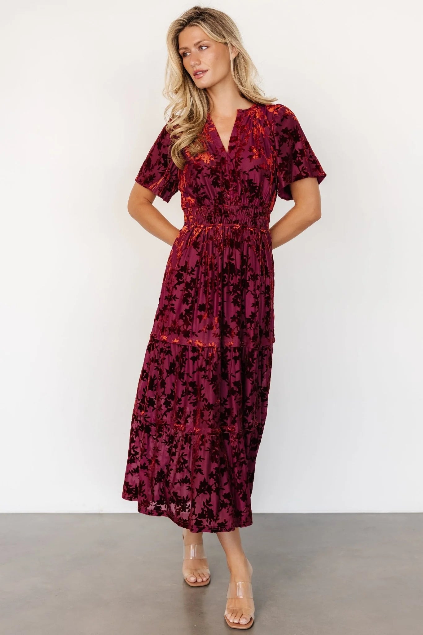 Bronwyn Velvet Dress | Rust