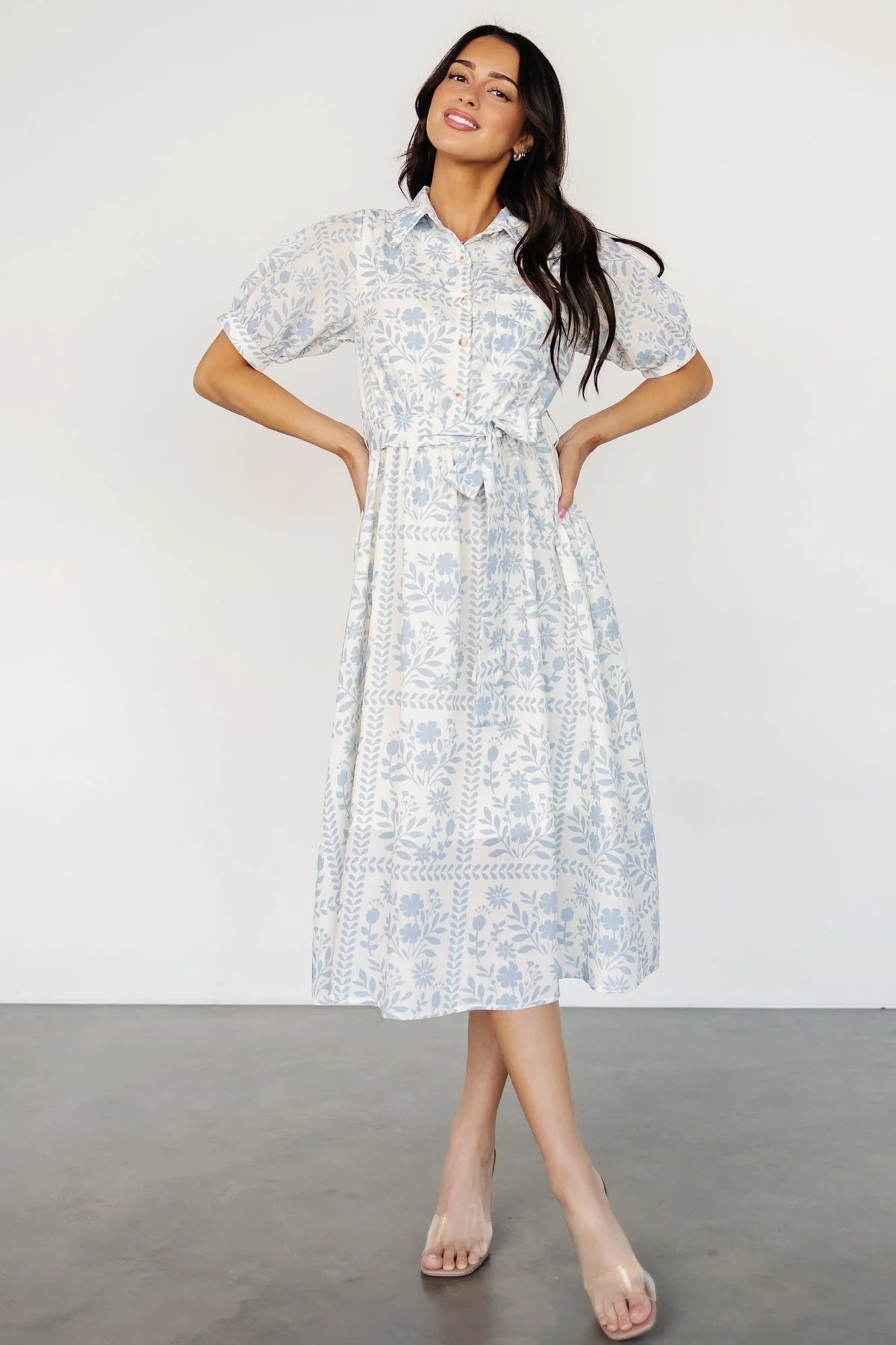 Jamila Midi Dress | Light Blue Floral
