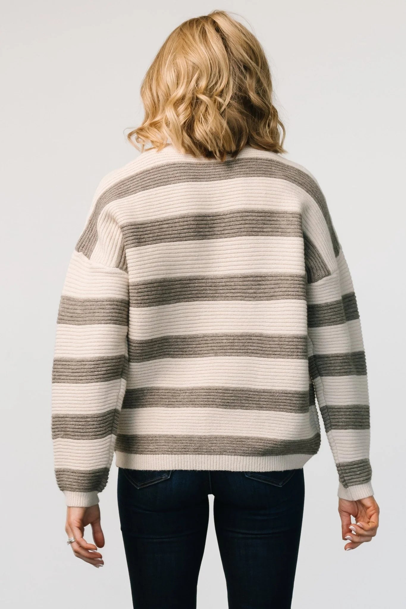 Ellington Knit Sweater | Cream + Gray