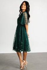 Duchess Tulle Dress | Dark Green Sparkle