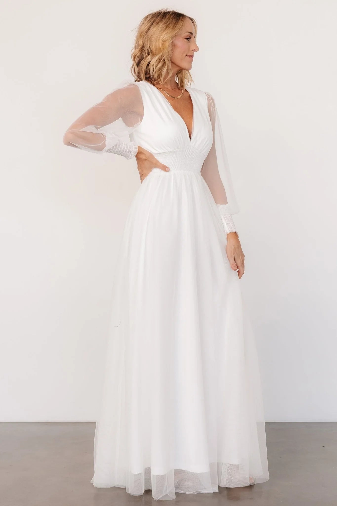 Layla Tulle Maxi Dress | White