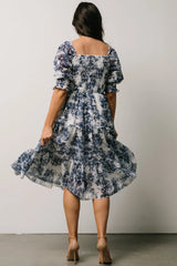 Hazel Eyelet Midi Dress | Navy