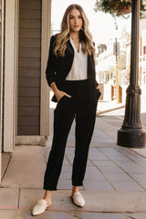 Brinton Velvet Blazer | Black