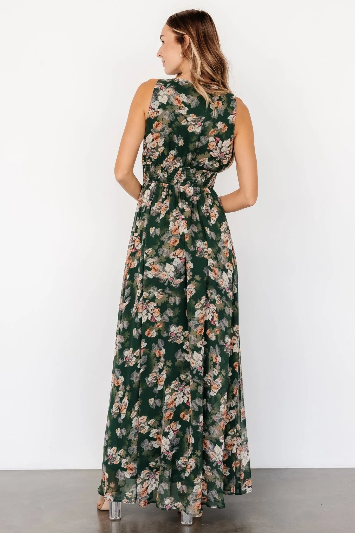 Imogen Maxi Dress | Deep Green Multi