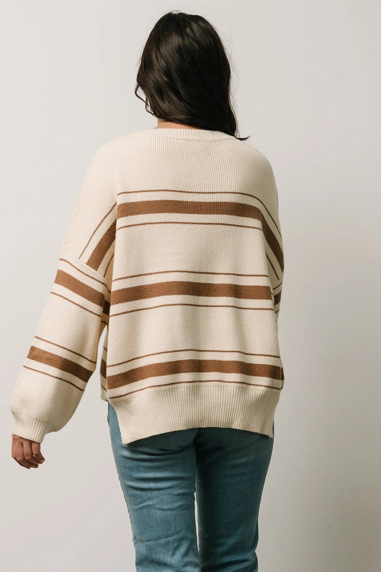 Charlie Striped Sweater | Taupe