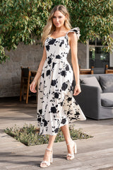 Bridget Midi Dress | Ivory + Black Floral