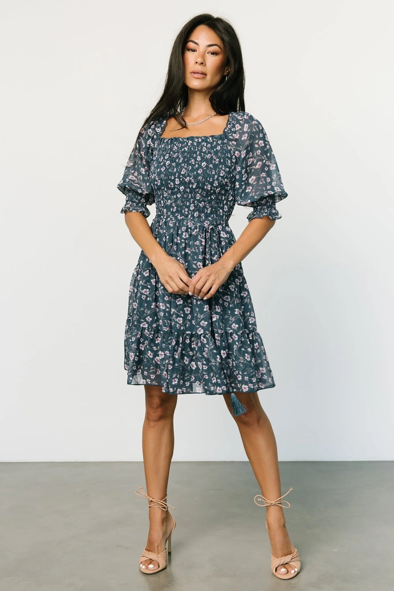 Azlyn Smocked Short Dress | Blue Multi