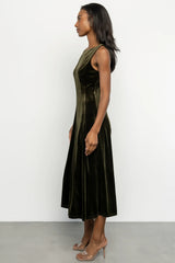 Annika Velvet Midi Dress | Olive