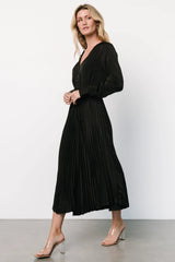 Waco Pleated Dress | Black