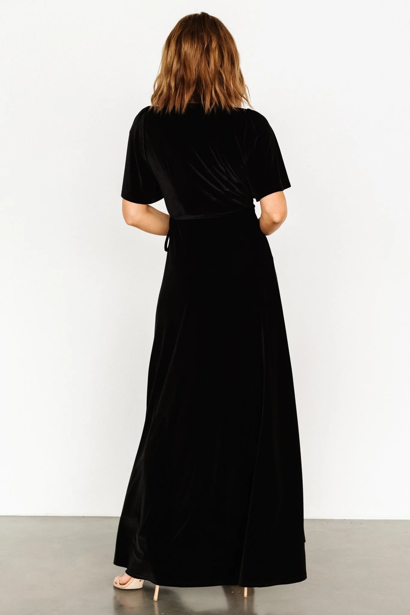 Katelyn Velvet Maxi Wrap Dress | Black