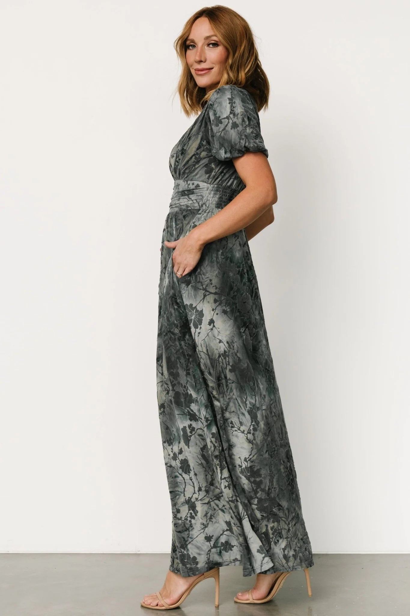 Leslie Velvet Maxi Dress | Slate Blue