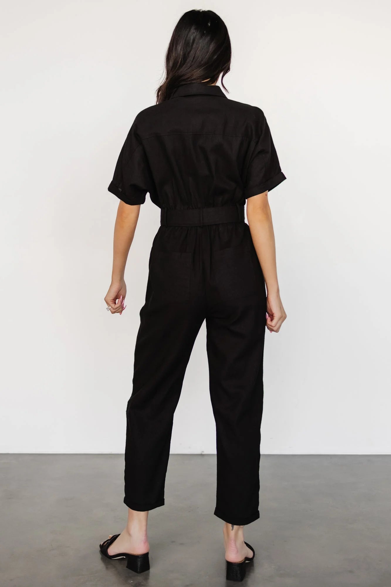 Dallas Button Up Jumpsuit | Black
