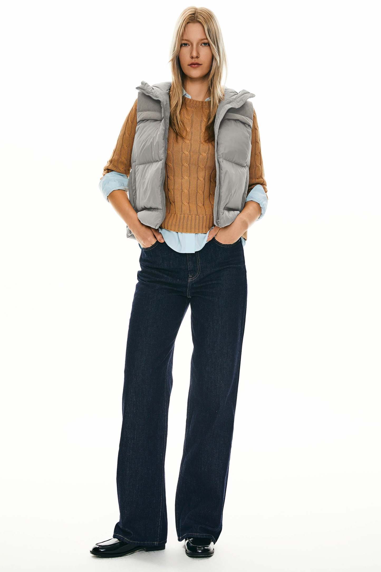 Hooded Puffer Down Vest Cropped Zip Up Lightweight