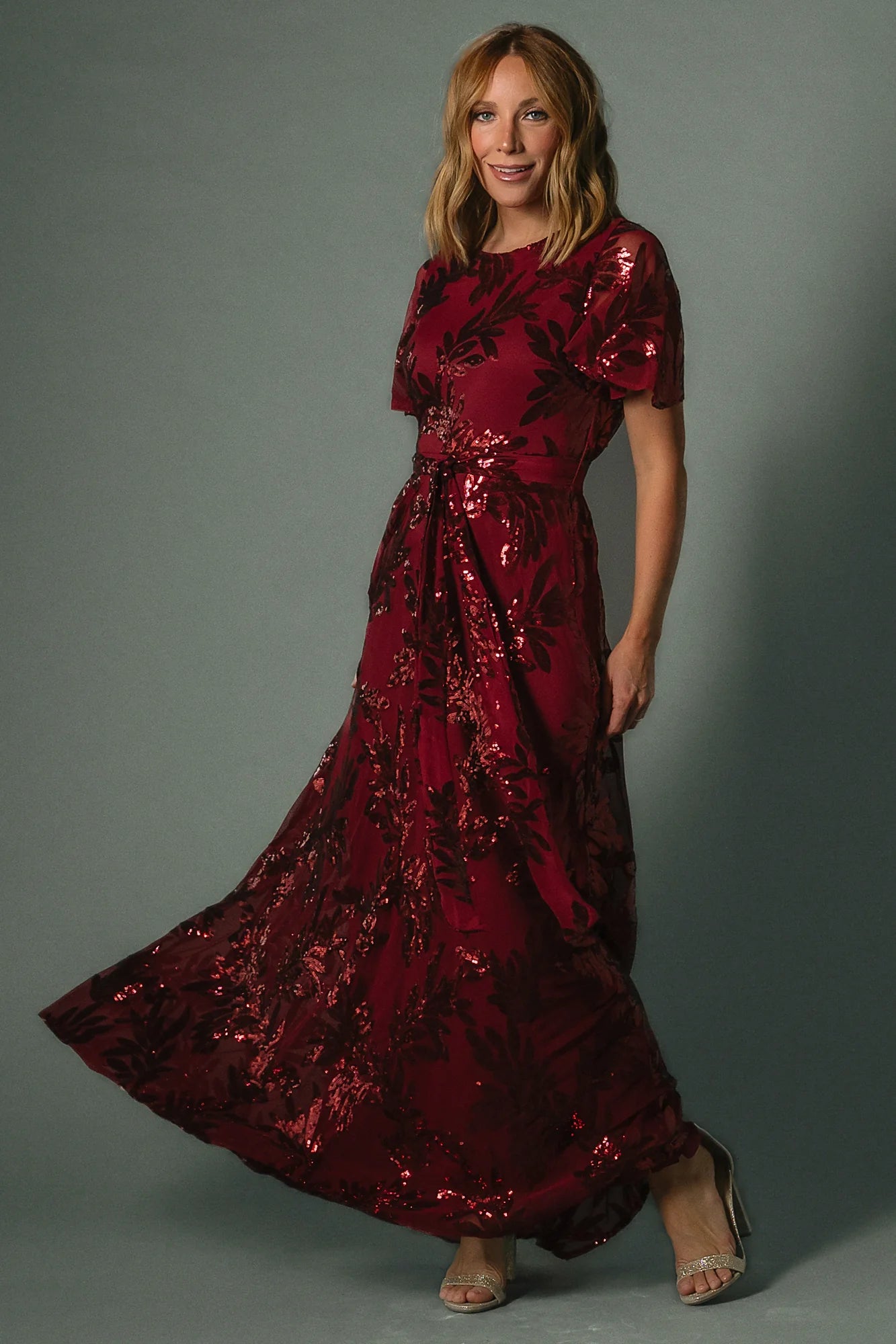 Muse Sequin Maxi Dress | Wine
