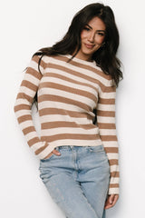 Milwaukee Striped Sweater | Camel + Ivory