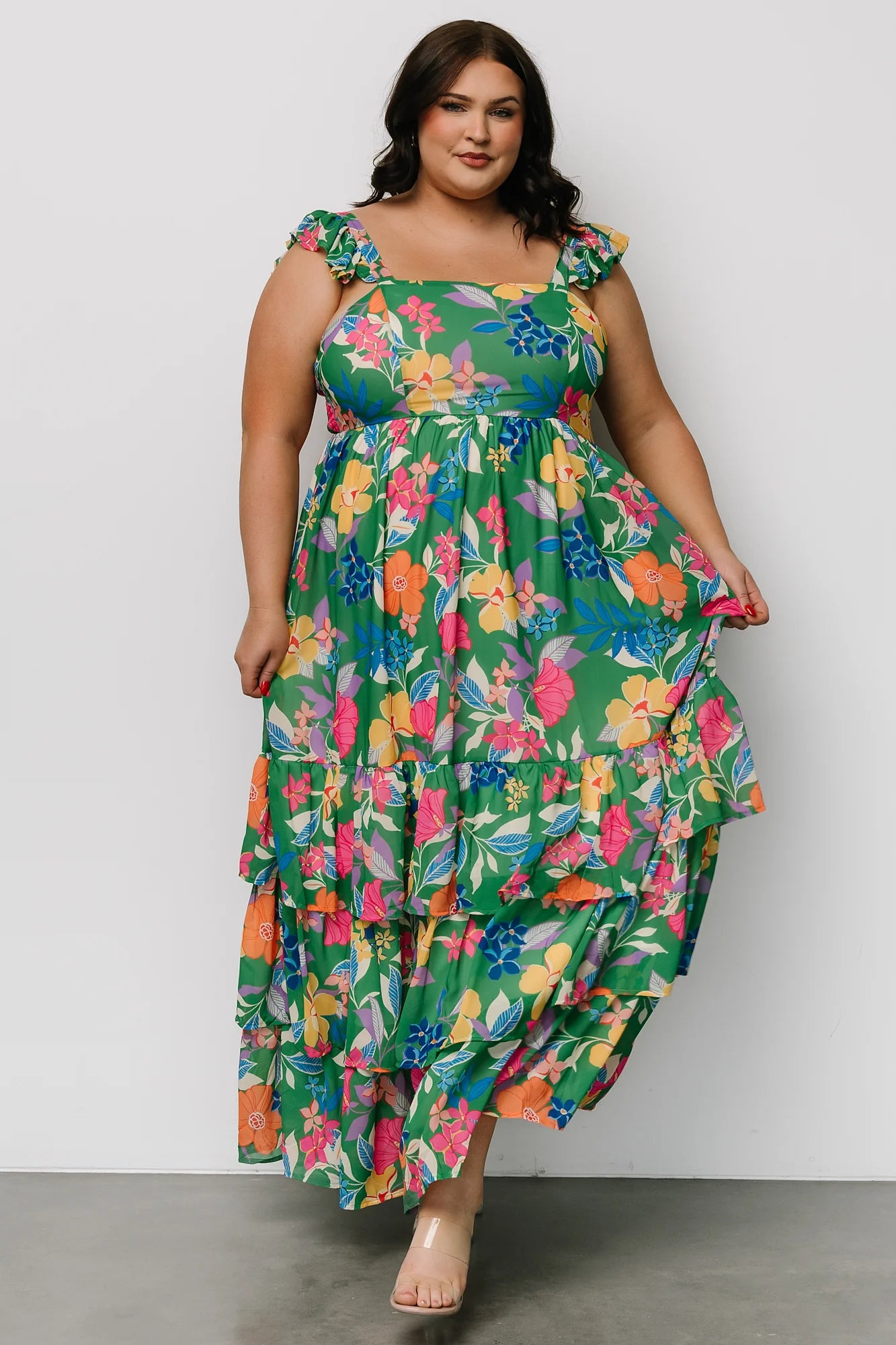 Monte Tiered Maxi Dress | Green Multi