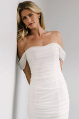 Alessandra Mesh Midi Dress | Off White