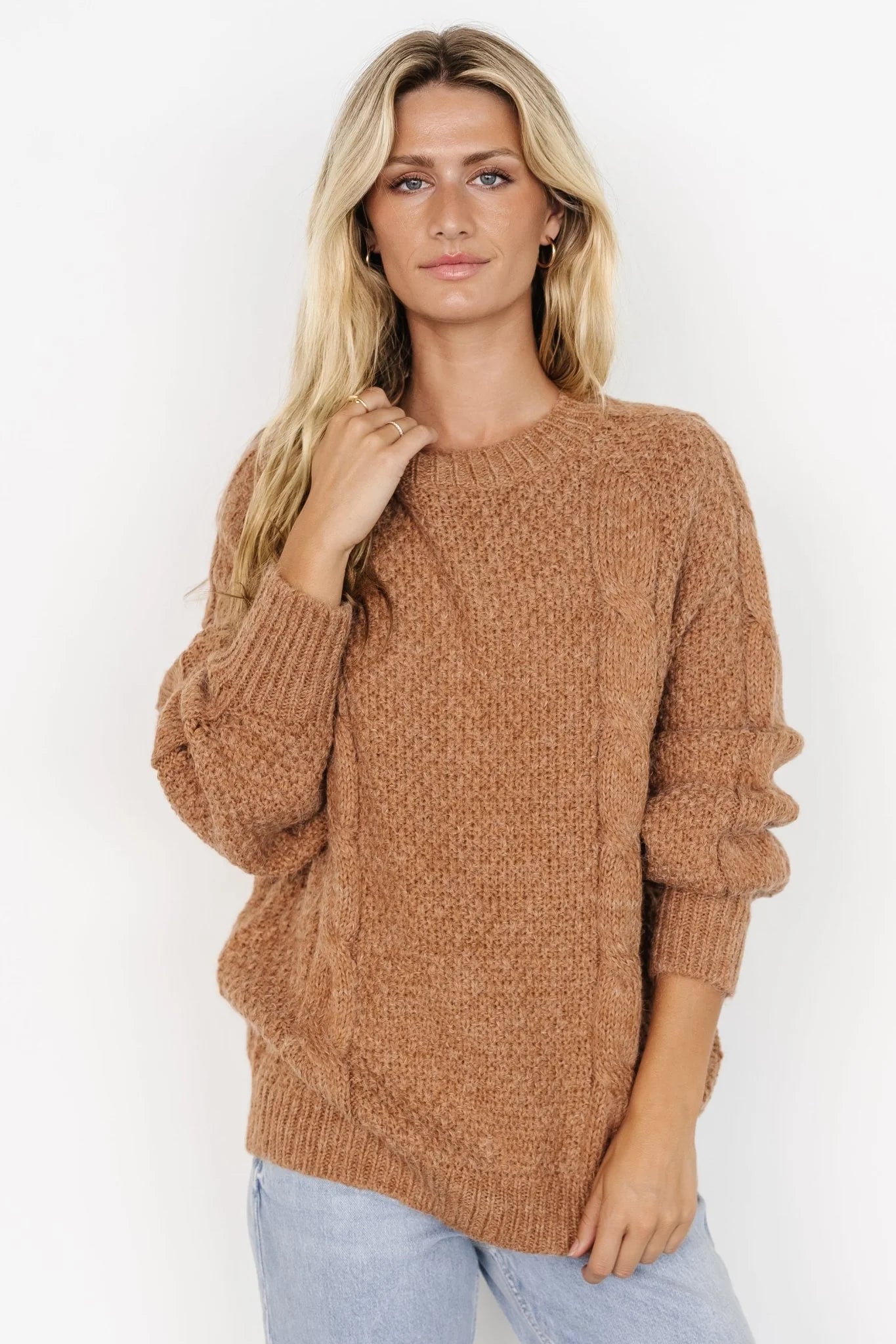 Lukas Cable Knit Sweater | Camel
