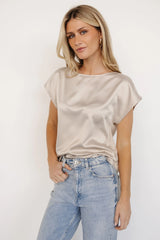 Leonie Satin Top | Natural