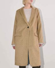 The Topcoat in Wool | Dark Heathered Camel