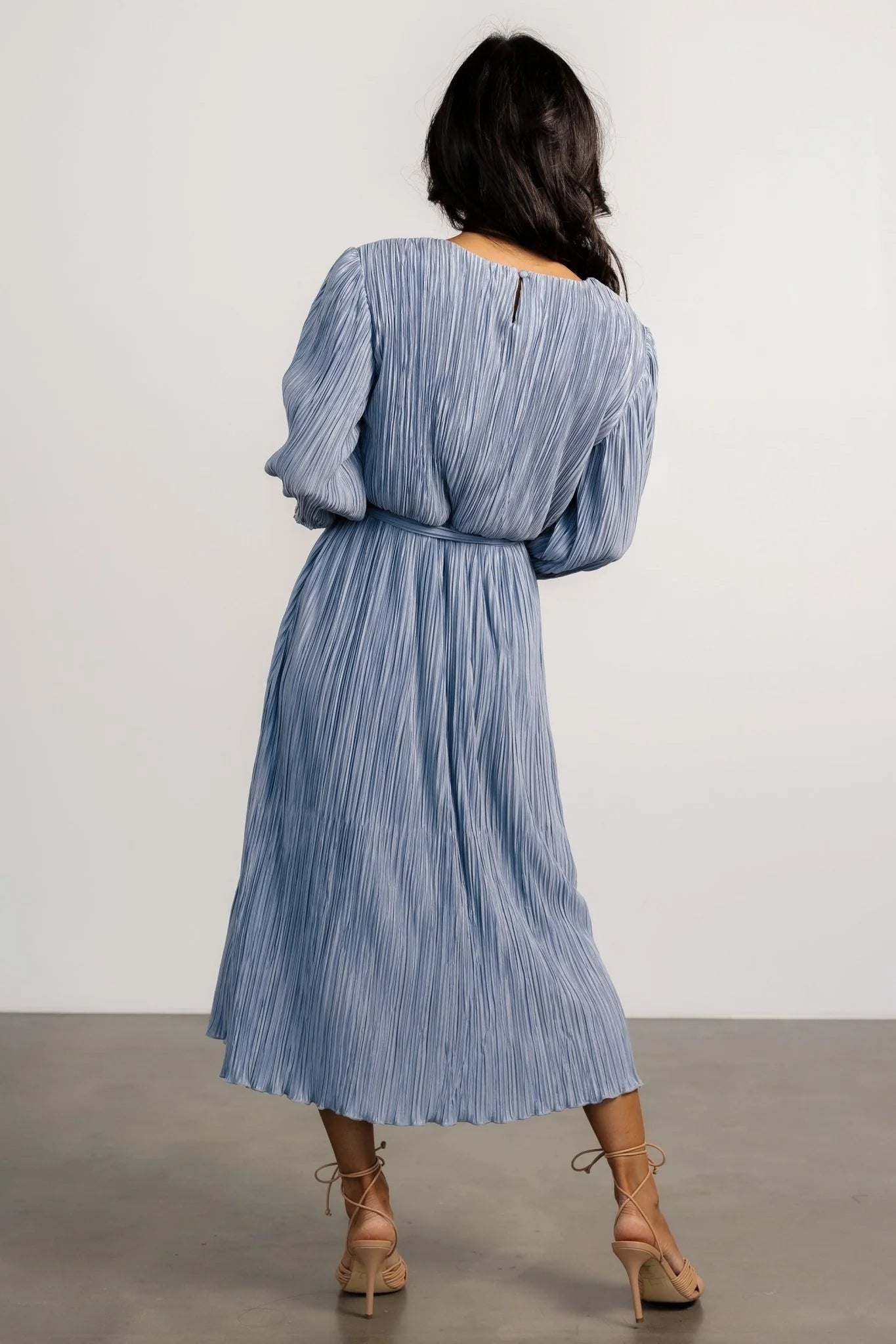 Bethany Pleated Midi Dress | Light Blue